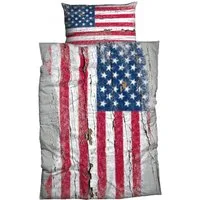 CASATEX Bettwäsche Stars & Stripes, Renforcé, 2 teilig, mit Flagge
