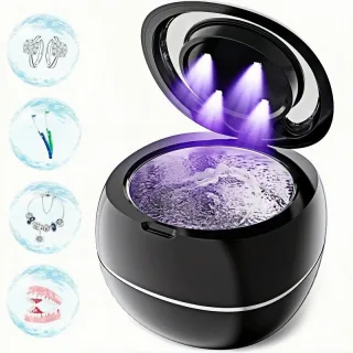 Ultrasonic Denture Cleaner UV Disinfection Children's Electric Toothbrush Head Cleaning Dual Cleaning Modes Braces Jewel