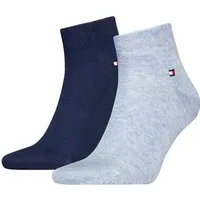 Tommy Hilfiger Kurzsocken TH MEN QUARTER (2 Paar) weicher, elastischer Rippenbund, klassisches Tommy Hilfiger Logo