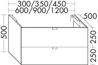 Burgbad Unterschrank rc40 System PG2 500x1200x500 Grau Ultramatt, WWMX120F5779 WWMX120F5779