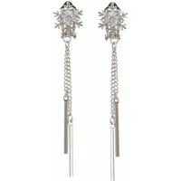 Firetti Paar Ohrclips mit kleiner Schneeflocke, mit Glasstein
