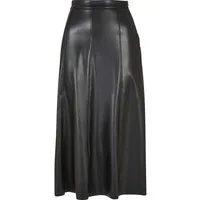 URBAN CLASSICS Maxirock Urban Classics Damen Ladies Synthetic Leather Midi Skirt (1-tlg)