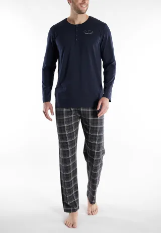 TOM TAILOR BODYWEAR - Nachtwäsche Männlich blau-mittel-karo - Gr. - 52