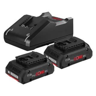 Bosch Akku Starter-Set: 2 x ProCORE 18 Volt, 4.0 Ah und GAL 18V-40 - 1600A01BA3