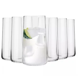 Krosno Glass Longdrinkgläser, Transparent, Glas, 0.55 L, Zylindrisch, Made in Europe, geschmacks- und geruchsneutral, Essen & Trinken, Gläser, Longdrinkgläser