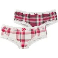 LASCANA Hipster (2er-Pack) mit feiner Spitze und weihnachtlichen Prints