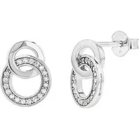 TOM TAILOR Paar Ohrstecker Schmuck Geschenk Silber 925 Infinity Kreise, mit Zirkonia (synth)