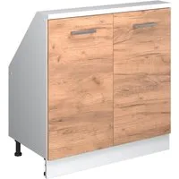 Vicco Kommode Rion, Goldkraft Eiche/Weiß/Weiß, mit 2 Türen (1 St)