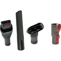 Trade-Shop Reinigungsbürsten-Set 3-teilig mit Steck-Adapter passend für Dyson DC22 DC23 DC24 DC25 DC26, ersetzt Dyson 918508-01, 18507-04, 914361-01, 911381-02, 968235-01, (4-tlg), Set bestehend aus Fugendüse, Kombi-Düse, Saugbürste, Steck-Adapter