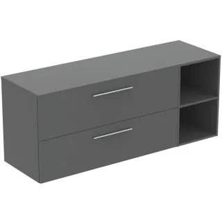 Ideal Standard Möbel-Set 160cm i.life B 2 Auszüge 2 off.Fächer Gr.Chrom Quarzgrau matt, T5765NG T5765NG