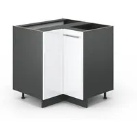 Vicco Eckunterschrank Fame-Line, Weiß Hochglanz/Anthrazit, 80.5 cm ohne Arbeitsplatte (1-St)