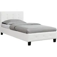 CARO-Möbel Polsterbett OHIO, Einzelbett 90 x 200 cm Bettgestell mit Lattenrost gepolstertes Kopftei