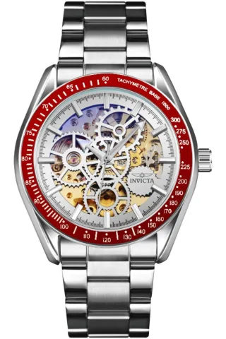 Invicta Objet D Art 69596 Herrenuhr - Automatisches Werk - Edelstahl mit silbernem Zifferblatt - 43 mm