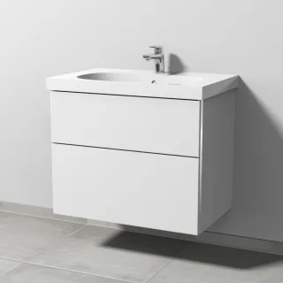 Sanipa 3way Waschtischunterbau zu Geberit Acanto Waschtisch mit 2 Auszügen, Weiß-Soft BR41743
