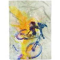 Handtücher SplashArt Sport Handtuch Strandhandtuch Saunatuch Kuscheldecke Kunstvoll MTB Downhill Spo, Baumwolle-Polyester-Mix (1-St), Handtuch
