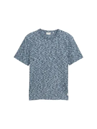 Tom Tailor - T-Shirt in Melange-Optik navy mint space dye - Gr. - XL