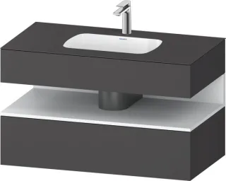 Duravit Qatego Einbauwaschtisch mit Konsolenwaschtischunterbau Graphit Matt 1000x550x600 mm - QA4786 QA4786018490010