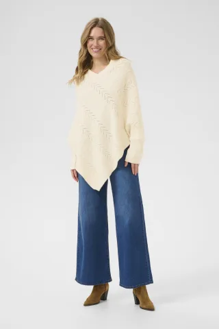 Poncho Loose fit Eggnog Melange