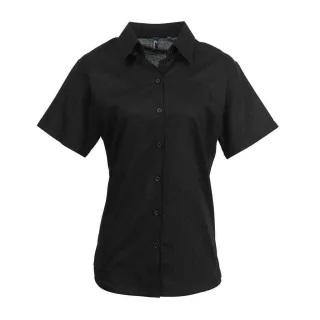 Premier - "Signature" Hemd für Damen kurzärmlig (Schwarz)