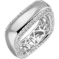 Firetti Fingerring Schmuck Geschenk Silber 925 Silberring eckig Herzaussparung, mit Zirkonia (synth)