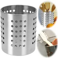 LS-LebenStil Besteckhalter Besteckständer Edelstahl 13x10cm Abtropfkorb Besteck Abtropfgestell, (Abtropfständer Utensilo Spülbecken Besteckhalter, 1-tlg., Besteckständer Küche Utensilienhalter Besteckkorb Organizer), Küchen Utensilienhalter Gelocht -