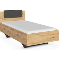 rauch Bett Einzelbett Komfortbett Schlafzimmer für kleine Räume MAIKA (Liegefläche: 100x200 cm, Bettseitenhöhe 47 cm), schwebende Optik mit abnehmbarer Polsterauflage MADE IN GERMANY