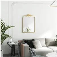 HOMCOM Wandspiegel 60 x 87 cm Badezimmerspiegel mit Metallrahmen (Badezimmerspiegel, 1-St., Dekospiegel), für Wohnzimmer, Schlafzimmer, Gold