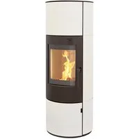Thermia Kaminofen München XL Stahl creme weiß, 7 kW, Dauerbrand
