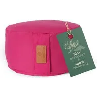 #DoYourYoga Yoga Bolster Yoga Kissen Vishnu - gefüllt mit Bio-Dinkelspelz, Entspannungskissen Yoga Meditation - Rund 30 x 30 x 15 cm - Pink