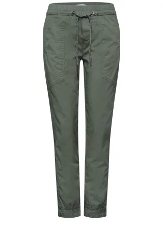 Street One - Slim Leg Hose in leichter Qualität grün - Gr. - 28