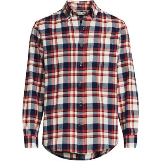 Flanellhemd Flagship, Classic Fit für Herren in Tall-Größe, Herren, size: tall, Rot, Baumwolle/Baumwoll-Mischung/Polyester-Mischung, by Lands' End