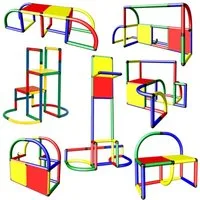 move and stic Klettergerüst Grundbaukasten STARTER oder zum Erweitern von Spielburgen, (137 tlg. Spar-Set), umbaubar, aus recyclebarem Kunststoff, Made in Germany