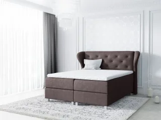 Boxspringbett Schlafzimmerbett ARIANNA 200x200cm Stoff Braun