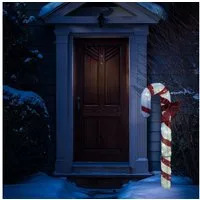 MARELIDA LED Dekoobjekt LED Zuckerstange mit Schleife XL Gartendeko Außen Weihnachtsdeko 1,2m, LED Classic, warmweiß (2100K bis 3000K)