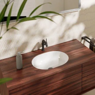 hansgrohe Xuniva Einbauwaschtisch 60153450 450x350mm, ohne Hahnloch, mit Überlauf, weiß