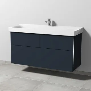 Sanipa 3way Waschtischunterbau zu Geberit Xeno2 Waschtisch mit 4 Auszügen, Marine-Matt BP6641R