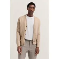 bugatti Cardigan Modern Fit mit V-Ausschnitt aus Baumwolle-Kaschmir