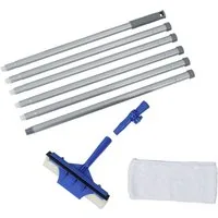 Maximex Fensterreiniger Fensterwischer extra-lang, Knickgelenk, verstellbarer Kopf, Mikrofaserbezug waschbar bei 30°C