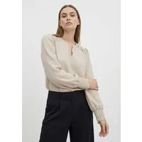 ONLY Langarmbluse ONLCERENA METTE L/S LACE VNECK TOP WVN Kunstfaser, regular fit, V-Ausschnitt