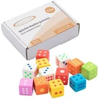 ECENCE Radiergummi 12x Radiergummi Würfel Radierer-Set Mitgebsel