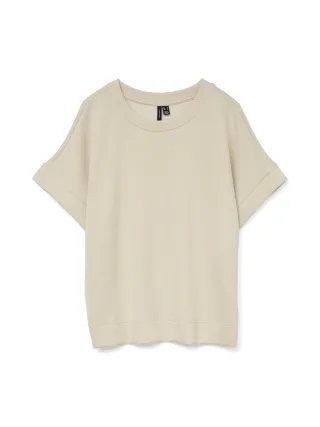 VERO MODA - VMHALI SS TOP JRS pumice stone - Gr. - XS