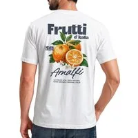 Neverless Print-Shirt Herren T-Shirt Backprint - Orangen Design Amalfi - Baumwollshirt mit Print