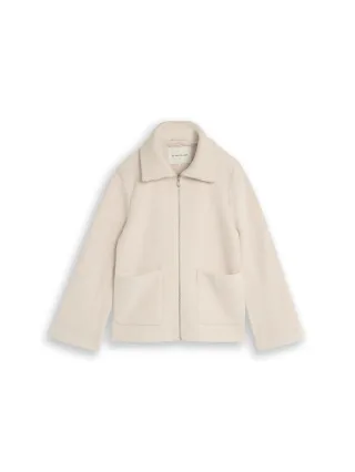 Tom Tailor - Cosy Jacke mit Taschen cold beige structure - Gr. - XXL