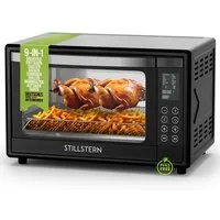 Stillstern Minibackofen MB35-LED 2G (35L) Deutsche Version, Ofenhandschuhe, Rezeptheft, Drehspieß, Timer, Innenbeleuchtung