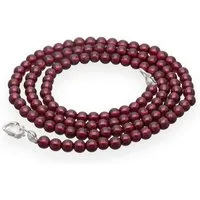 Lebensquelle Plus Kette ohne Anhänger Edelstein Kugelkette + 925 Silber Verschluss, Ø 4mm Kugeln 45cm lang