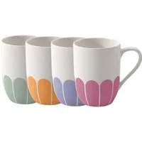Villeroy & Boch Becher Fleur Couleur Henkelbecher 0,29l Set4, Premium Porcelain