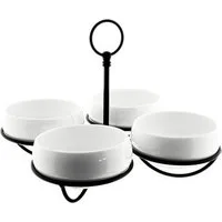 Almina Snackschale Set Belicia 4 Schalen mit Ständer, (5-tlg)