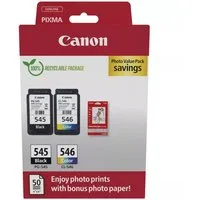 Canon 2 Druckerpatronen Tinte PG-545 BK / CL-546 tri-color Photo Value Pack Tintenpatrone