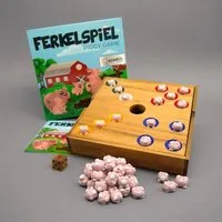 ROMBOL Denkspiele Spiel FERKELSPIEL - Würfelspiel - Schweinchenspiel, Brettspiel, Holzspiel