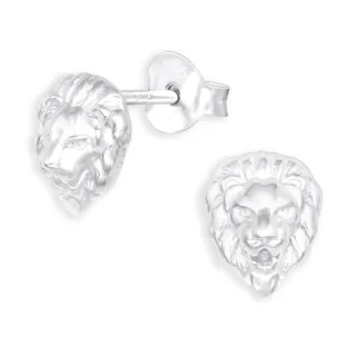 L?wen Kopf Ohrringe aus 925 Silber